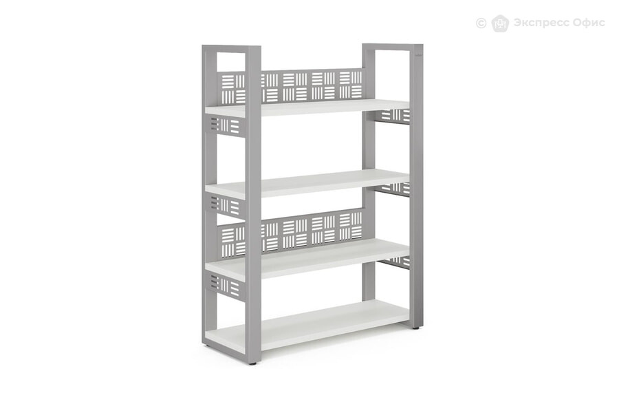  Стеллаж открытый Kobor SO4-120/36 Белый премиум W1000 ST9/Алюминиевый металлик RAL9006 - фото товара 1 из 3