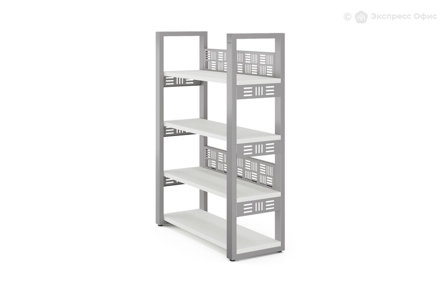  Стеллаж открытый Kobor SO4-120/36 Белый премиум W1000 ST9/Алюминиевый металлик RAL9006 - фото товара 2 из 3