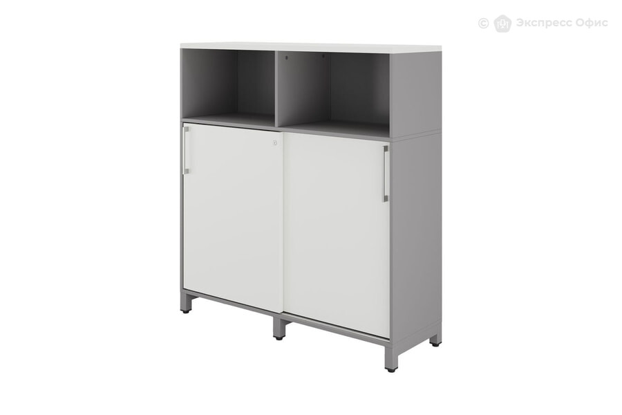  Тумба для документов Kobor HK/2/1-120/40/M Белый премиум W1000 ST9/Алюминиевый металлик RAL9006 - фото товара 1 из 3