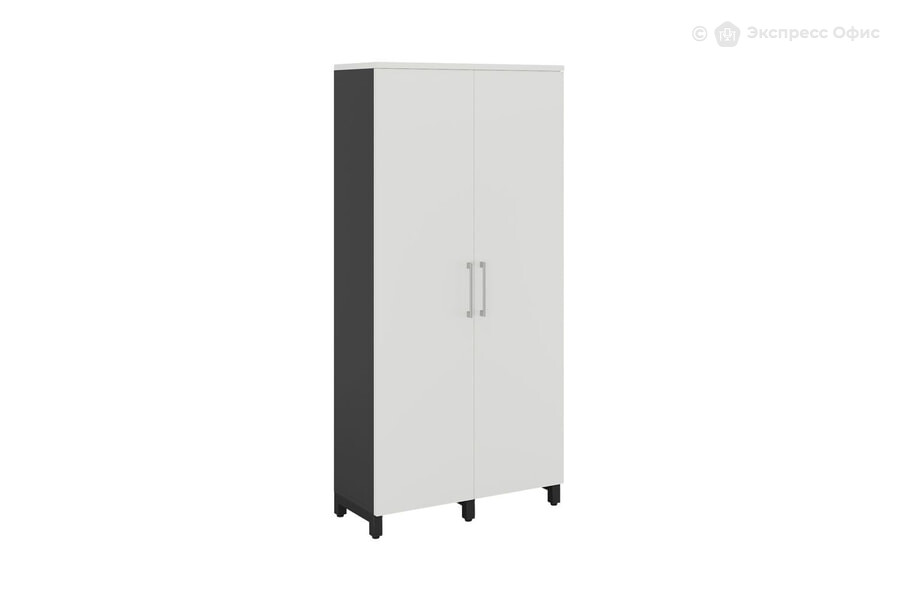  Шкаф для одежды распашной Kobor HRG-90/60/M Белый премиум W1000 ST9/Черный муар RAL9005 - фото товара 1 из 3