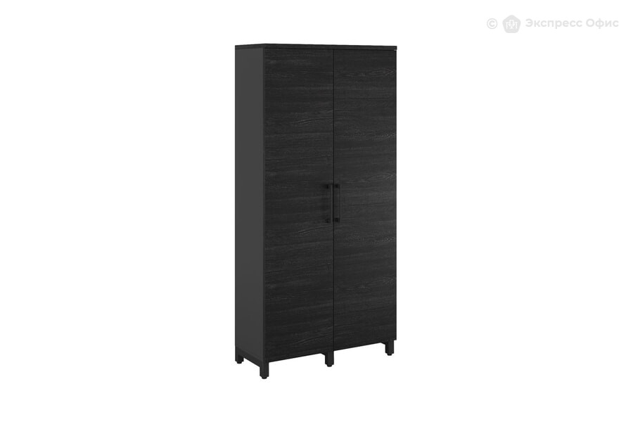  Шкаф для одежды распашной Kobor HRG-90/40/M Древесина графит H1123 ST22/Черный муар RAL9005 - фото товара 1 из 3