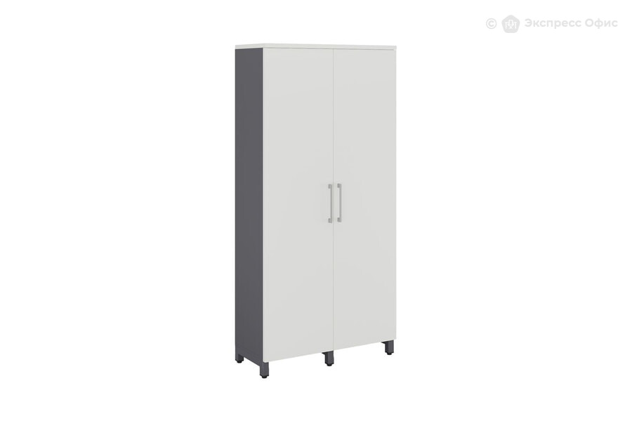  Шкаф для одежды распашной Kobor HRG-90/60/M Белый премиум W1000 ST9/Графит муар RAL7024 - фото товара 1 из 3