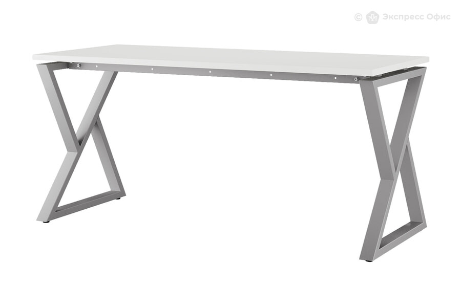  Стол письменный Kobor KW-160/70 Белый премиум W1000 ST9/Алюминиевый металлик RAL9006 - фото товара 1 из 1