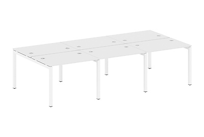 Бенч-стол на 6 раб.мест на П-образном м/к Metal system quattro 50x50 50БП.СМ-6.1 - фото товара 1 из 3
