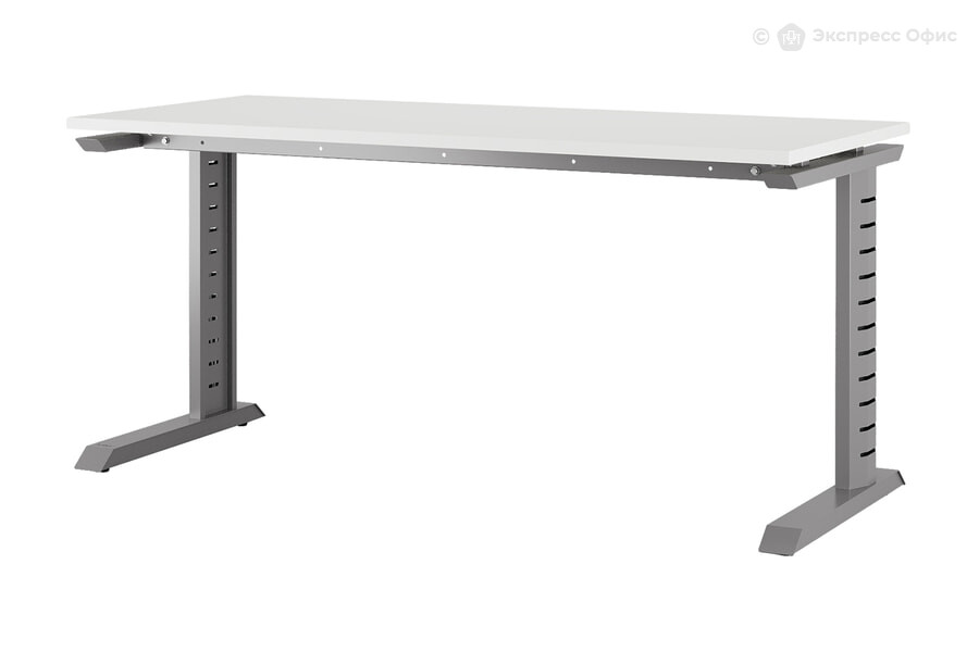  Стол письменный Kobor KL2-120/70 Белый премиум W1000 ST9/Алюминиевый металлик RAL9006 - фото товара 1 из 3