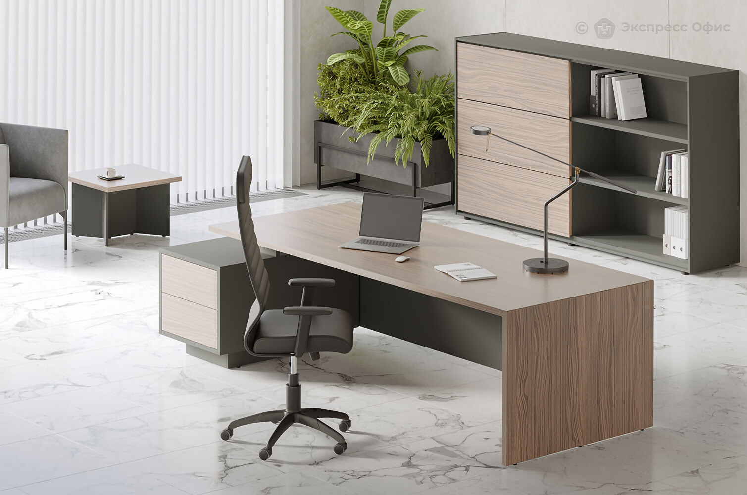Стол для руководителя на опорной тумбе левый Dali DLI37210032L - фото товара 3 из 5