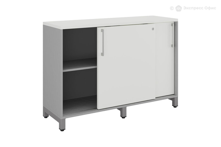  Шкаф-купе Kobor HK/2-120/60/M Белый премиум W1000 ST9/Алюминиевый металлик RAL9006 - фото товара 2 из 3