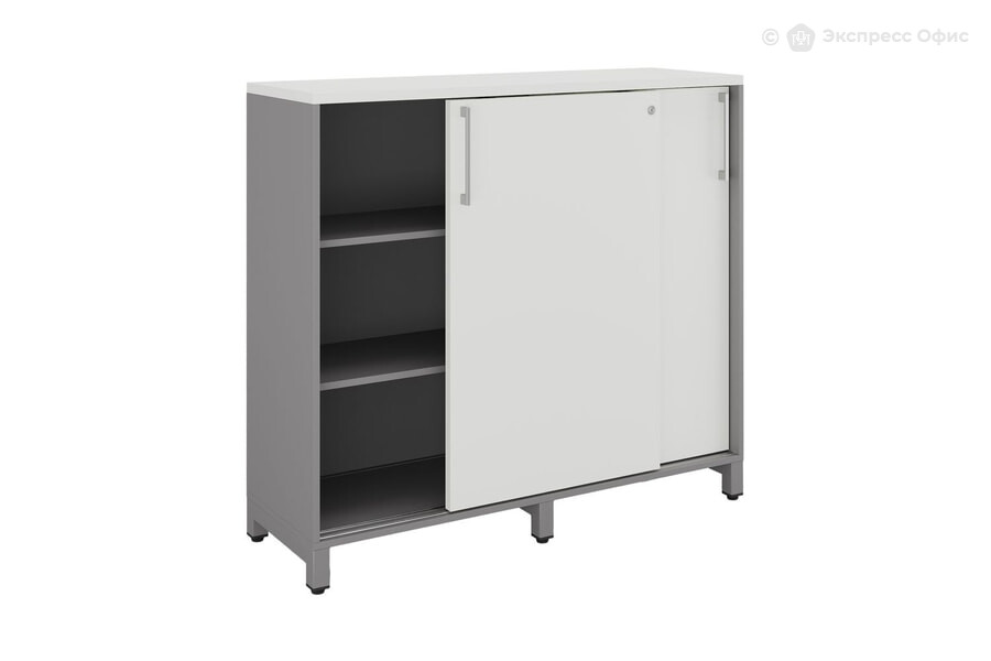  Шкаф-купе Kobor HK/3-120/60/M Белый премиум W1000 ST9/Алюминиевый металлик RAL9006 - фото товара 2 из 3