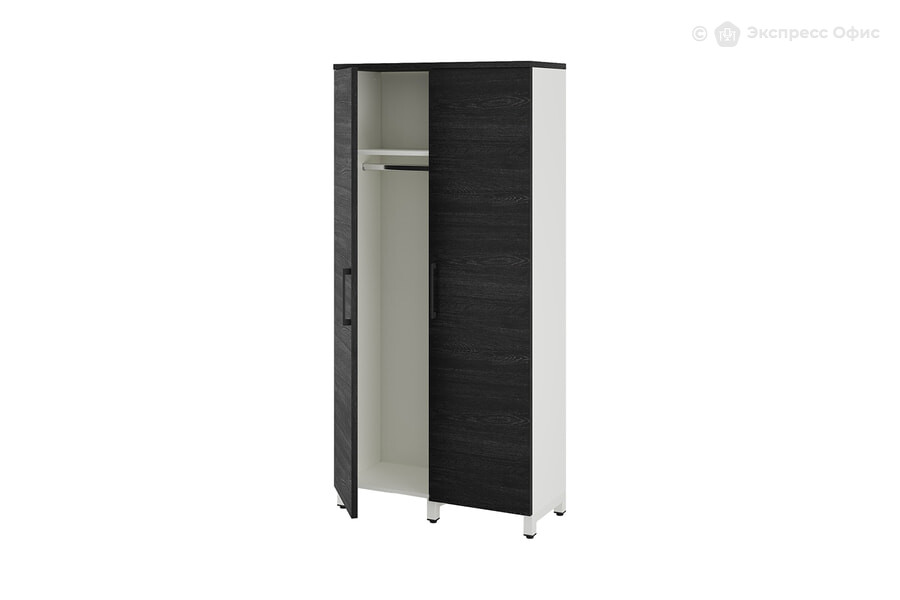  Шкаф для одежды распашной Kobor HRG-90/40/M Древесина графит H1123 ST22/Белый муар RAL9016 - фото товара 2 из 3