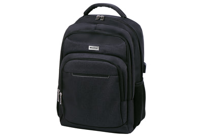 Рюкзак Berlingo City "Strict black" 42*29*17см, 2 отделения, 3 кармана, отделение для ноутбука, USB разъем, эргономическая спинка - фото товара 1 из 9