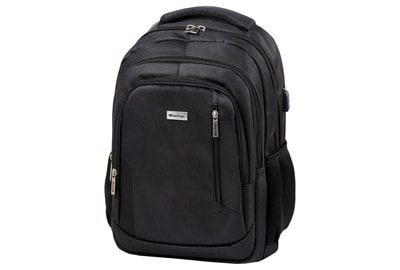 Рюкзак Berlingo City "Comfort black" 42*29*17см, 3 отделения, 3 кармана, отделение для ноутбука, USB разъем, эргономическая спинка - фото товара 1 из 9