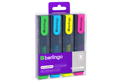 Набор текстовыделителей Berlingo Textline HL500 1-5 мм, 4 штуки (T7020) - фото товара 1 из 3