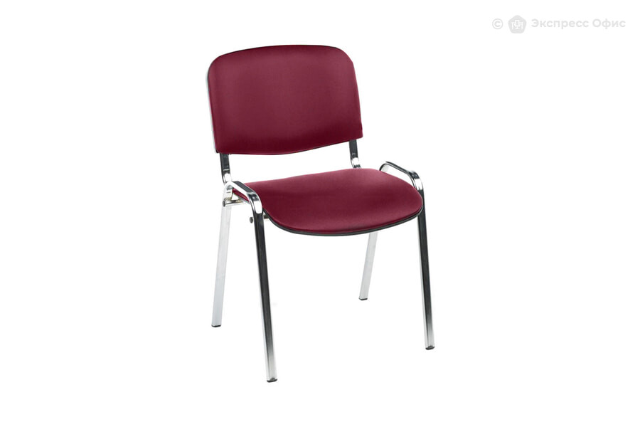  Стул офисный Изо хром плюс Кожзам бордо - фото товара 1 из 1