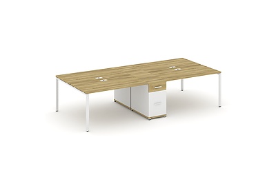 Стол-бенч на 4 места с одной опорной тумбой Concept CN.DRS-423 W - фото товара 1 из 4