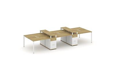 Стол-бенч на 6 мест с двумя опорными тумбами Concept CN.DRS-470 W - фото товара 1 из 4
