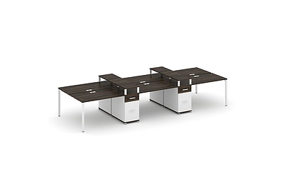 Стол-бенч на 6 мест с двумя опорными тумбами Concept CN.DRS-470 W - фото товара 1 из 4