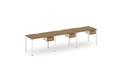 Стол-бенч с подвесными тумбами на 3 места Concept CN.ORS-130 W - фото товара 1 из 4