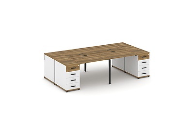 Стол-бенч на 4 места с двумя опорными тумбами Concept CN.DRS-425 B - фото товара 1 из 4