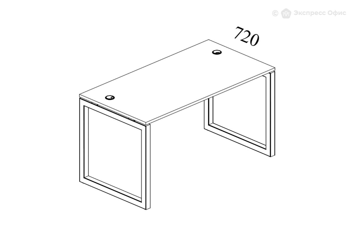 Стол письменный на П-образном м/к Metal system quattro 40x40 40БП.СП-1 - фото товара 2 из 4