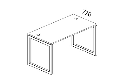 Стол письменный на О-образном м/к Metal system quattro 40x40 40БО.СП-2 - фото товара 2 из 4