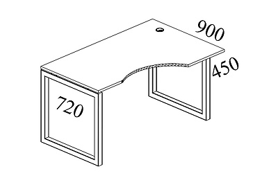 Стол письменный криволинейный правый на О-образном м/к Metal system quattro 40x40 40БО.СА-1 Пр - фото товара 2 из 4