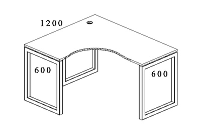 Стол письменный криволинейный левый на О-образном м/к Metal system quattro 40x40 40БО.СА-4 Л - фото товара 2 из 4