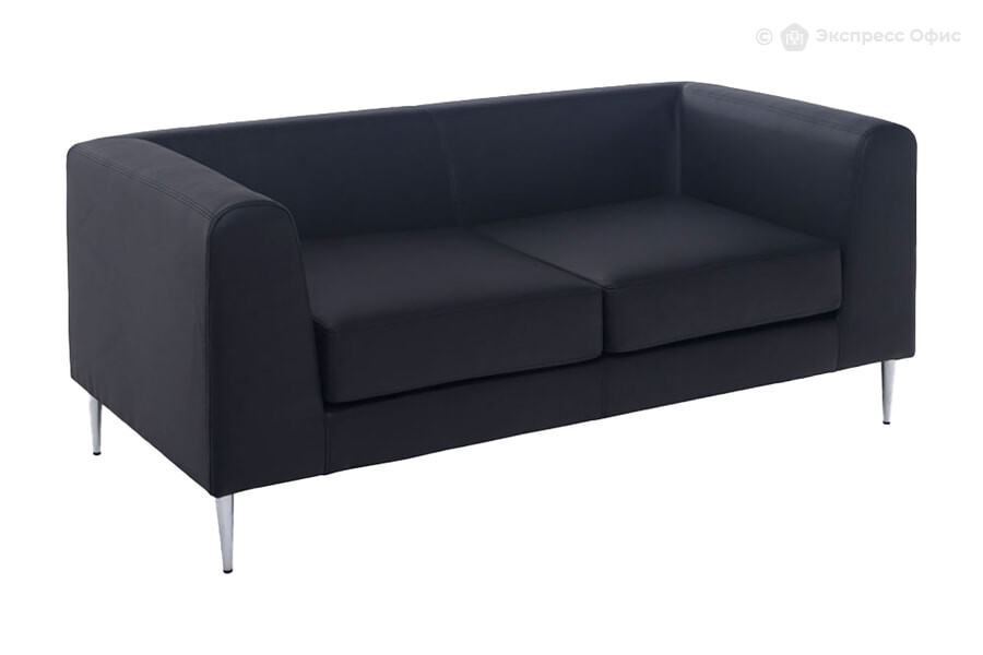  Диван офисный Eva up 2 Экокожа черная Dollaro 501 black/Хром - фото товара 1 из 1