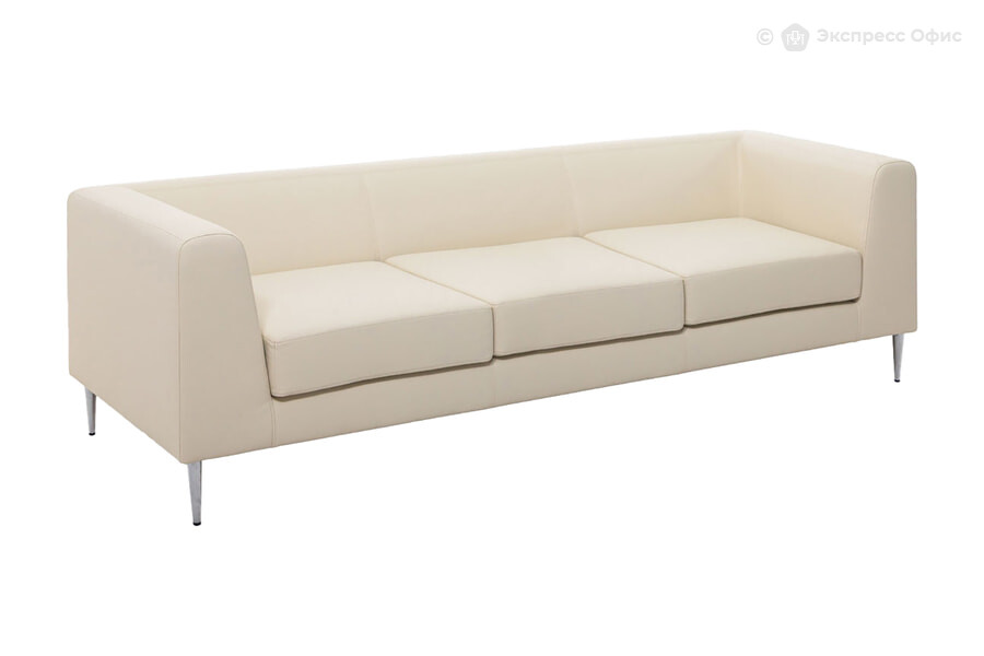  Диван офисный Eva up 3 Кожа Ivory 22042/Хром - фото товара 1 из 1