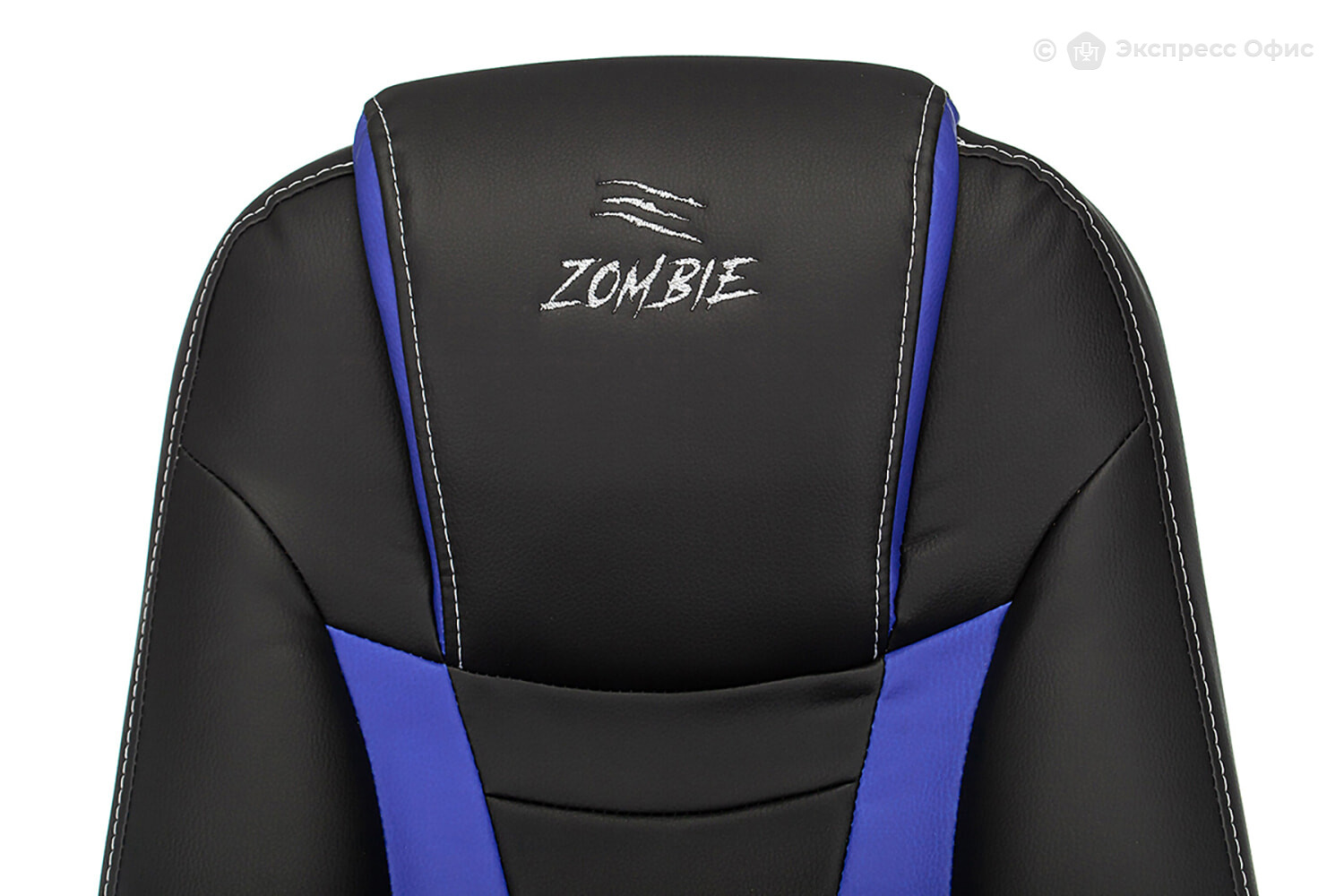 Игровое кресло Zombie 8 BLUE Искусственная кожа черная, Искусственная ...