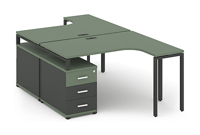 Стол-бенч с двумя опорными тумбами Concept CN.DSA-301 W - фото товара 1 из 4