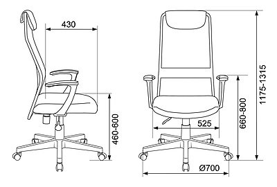 Кресло для руководителя Бюрократ KB-8/DG/TW-12 - фото товара 5 из 7