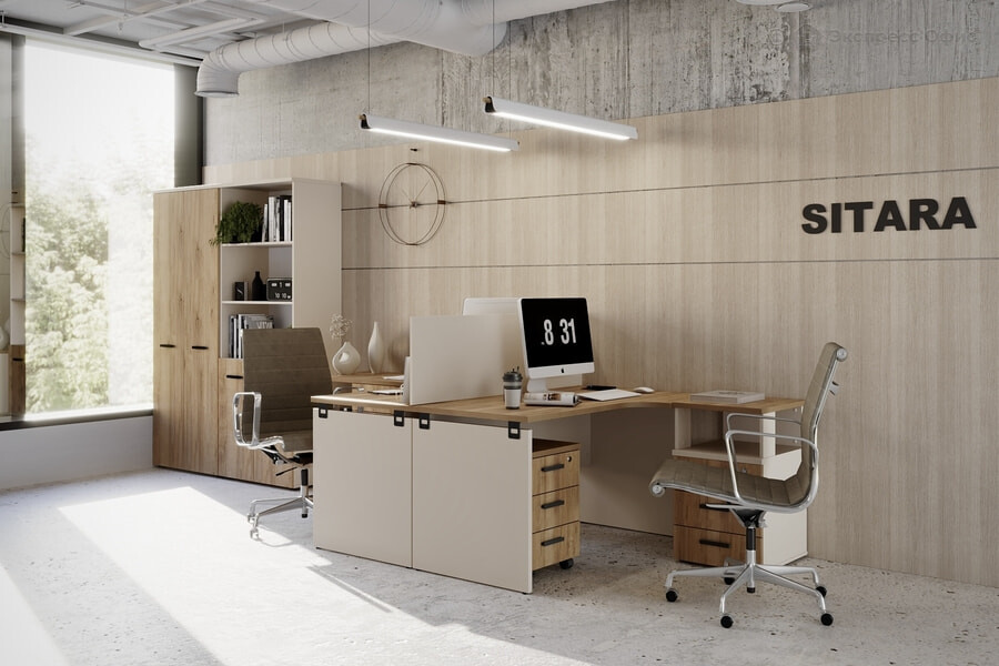 Офисная мебель для персонала Sitara Орех пацифик/Кашемир - фото товара 1 из 19