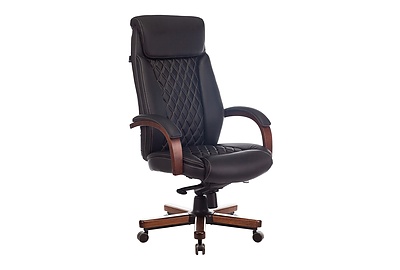 Кресло для руководителя Бюрократ T-9924WALNUT/BLACK - фото товара 1 из 6