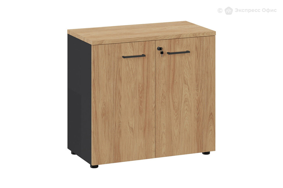  Шкаф для документов низкий Flex 135H001 15/6Z/6Z.34 Гикори натуральный/Графит - фото товара 1 из 3