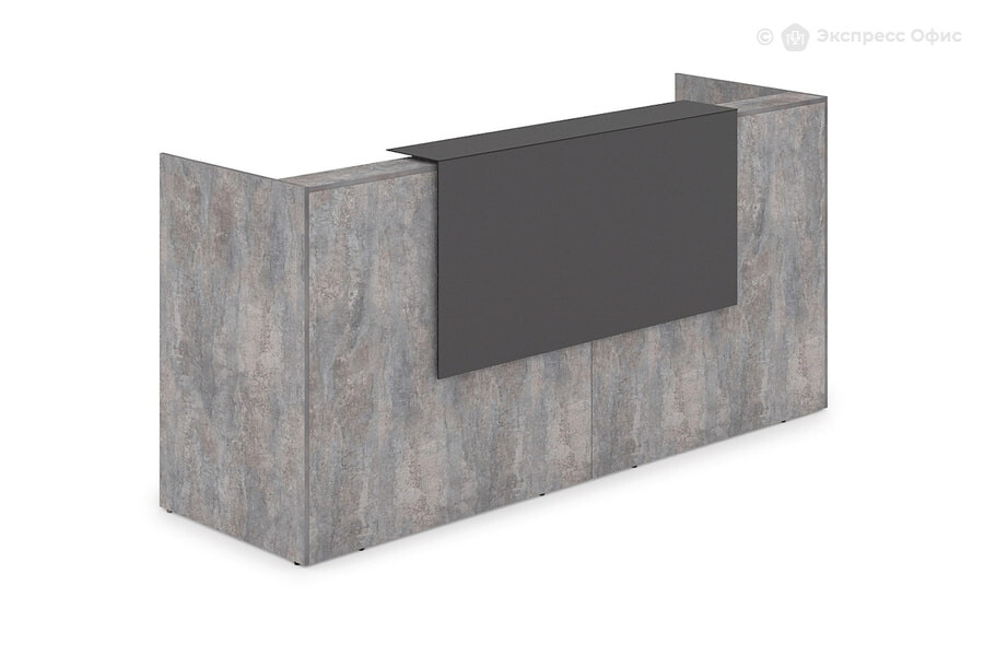 Стойка ресепшен прямая с фартуком Lounge 1КР-КЛ.001 Basalt/Графит ...