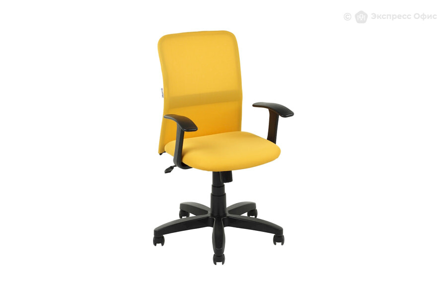 Кресло офисное Leo B black Ткань сетка жёлтая - фото товара 1 из 3