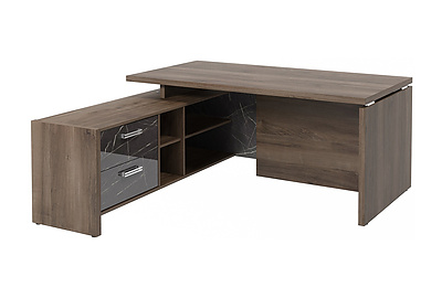 Стол для руководителя с опорной тумбой Festus FI-117L.GG - фото товара 1 из 4