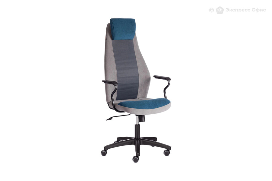  Кресло офисное Aviator 21645 Ткань флок синий/Ткань флок серый - фото товара 1 из 3