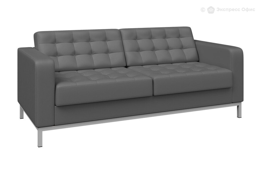  Диван офисный 3-х местный Космо Kos 3M-mk Экокожа серая (Ecotex 3022)/Металл серый - фото товара 1 из 3