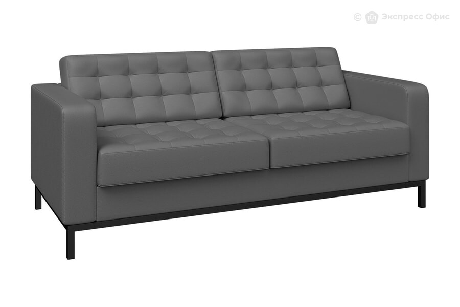 Диван офисный 3-х местный Космо Kos 3M-mk Экокожа серая (Ecotex 3022)/Металл черный - фото товара 1 из 3