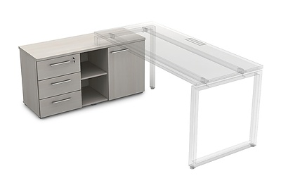 Тумба для документов с тремя ящиками и дверкой Gloss Line 9НТ.006 - фото товара 1 из 2