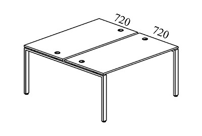 Стол-бенч двойной Metal system style БП.РАС-СП-2.1 - фото товара 2 из 4