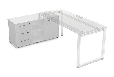 Тумба для документов с тремя ящиками и дверкой Gloss Line 9НТ.006 - фото товара 1 из 2