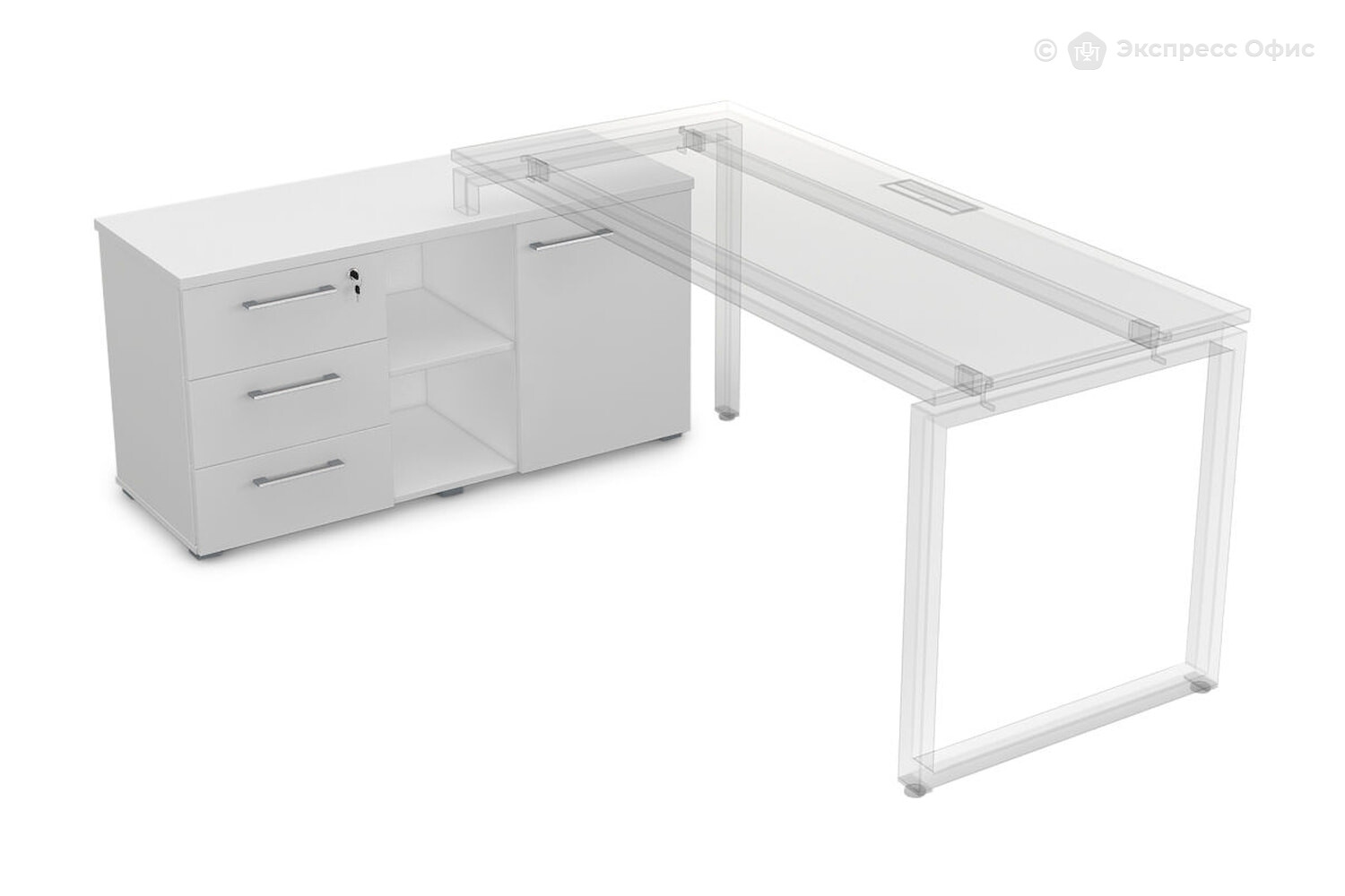 Тумба для документов с тремя ящиками и дверкой Gloss Line 9НТ.006 - фото товара 1 из 2