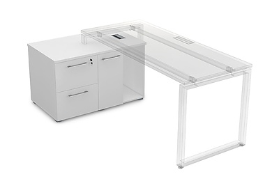 Тумба для документов с тремя ящиками и дверкой Gloss Line 9НТ.010 - фото товара 1 из 2