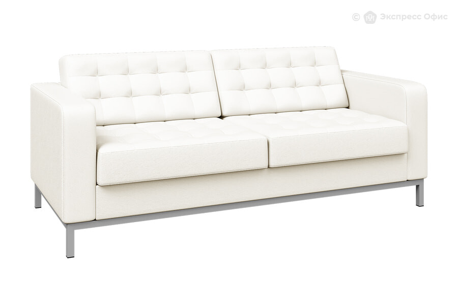  Диван офисный 3-х местный Космо Kos 3M-mk Экокожа белая (Ecotex 3002)/Металл серый - фото товара 1 из 3