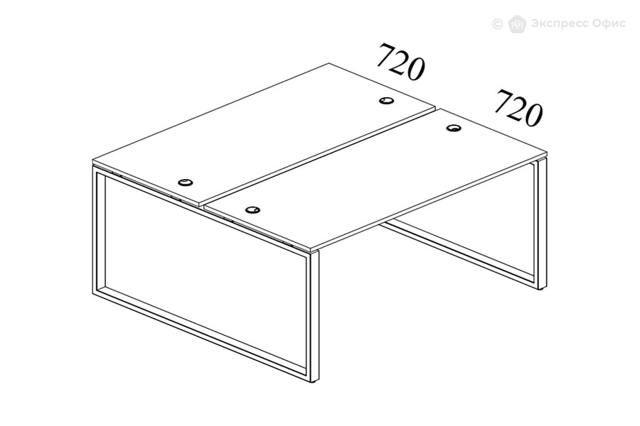  Стол-бенч двойной Metal system style БО.РАС-СП-2.3 Акация Лорка/Металл мокко - фото товара 2 из 3