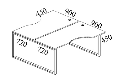 Стол-бенч двойной криволинейный Metal system style БО.РАС-СА-2.2 - фото товара 4 из 6