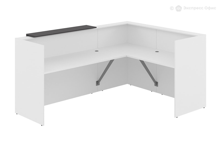  Стойка ресепшн угловая с фартуком Lounge 1КР-ДС.102 Белый/New graphit - фото товара 2 из 3