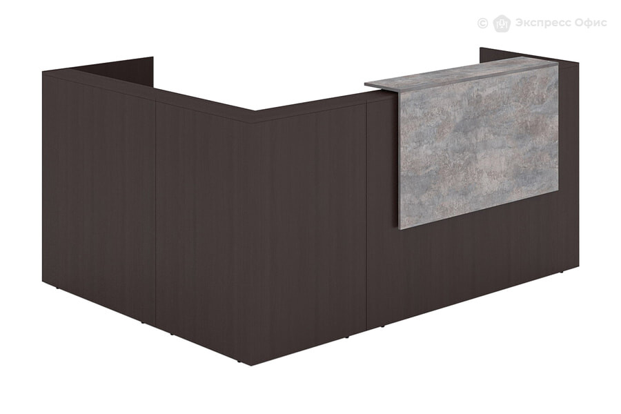  Стойка ресепшн угловая с фартуком Lounge 1КР-ДС.102 Венге/Basalt - фото товара 1 из 3